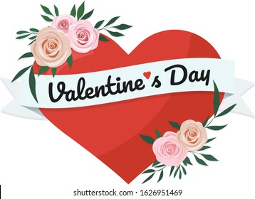 Valentines day greetings on heart