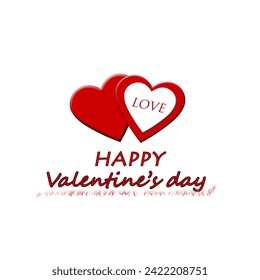 valentine's day greetings typography text with love and heart set valentine day banner card background 