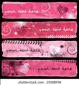 Valentine's Day Grunge Banners I.