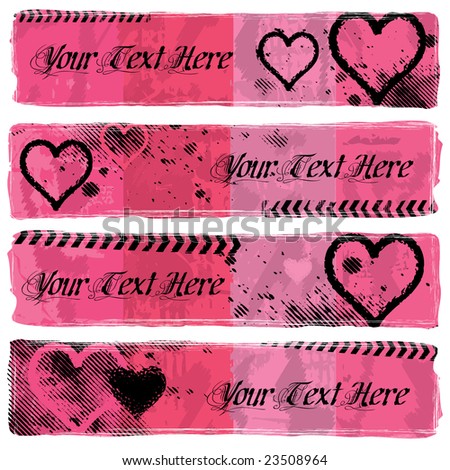 Valentine's Day Grunge Banners III.