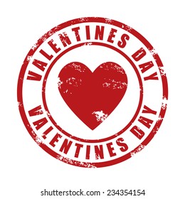 Valentines day grunge rubber stamp, vector illustration