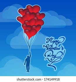Día de San Valentín - Hombre con globos
