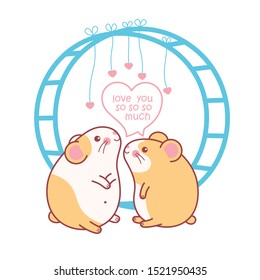 
valentine's day. hamsters love. vector illustration