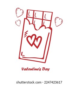 Valentines Day Hand Drawing Chocolate E;ement