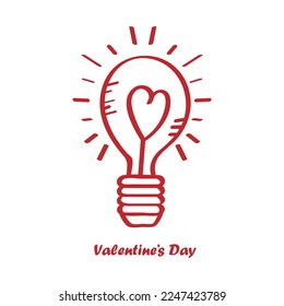 Valentines Day Hand Drawing Lamp Element