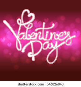 Valentines Day Hand Drawing Vector Lettering design.
