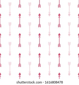 Valentines Day Hand drawn arrow lines seamless pattern. Great for stationery, gift wrapping, cards and more