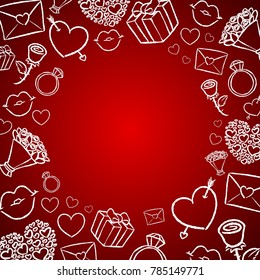 Valentine's Day hand drawn background