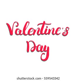 Valentines Day hand drawn brush lettering calligraphy. Valentines Day typography