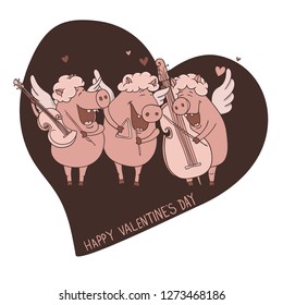 Valentine's Day hand drawn funny vector