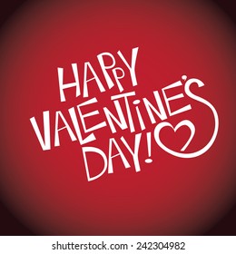 Valentine's Day hand drawn lettering design EPS 10 vector stock illustration