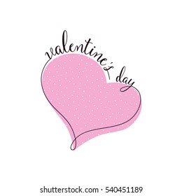 Valentine's day - hand drawn typographic vector design on white background. Logos and emblems for invitation, greeting card, prints and posters