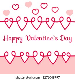 Valentines day. Hand drawn vector illustration of a heart drawn by a continuous line. Pattern design cards, cups and more