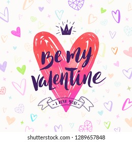 Valentine's day hand drawn vector illustration.

