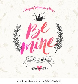 Valentine's day hand drawn vector illustration.