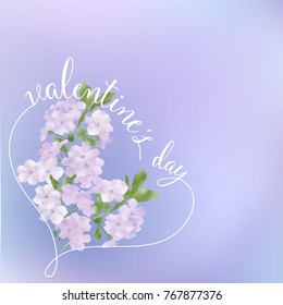 Valentine's day - hand drawn vector design with watercolor branch of cherry blossoms . Logos and emblems for invitation, greeting card, prints and posters