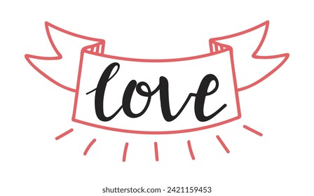 Valentine's Day Hand Lettered Text Set
