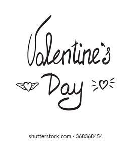 Valentines day  hand lettering background. Vector illustration