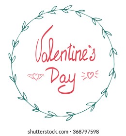 Valentines day  hand lettering background. Vector illustration