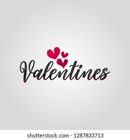 Valentine's day hand lettering on white background. Vector typography. Romantic quote postcard, card, invitation, banner template. 