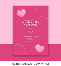 Valentine's Day Hand-Drawn Illustration for Social Media Invitation in Flat Style 