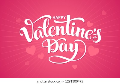 Valentines Day. Hand-drawn lettring isolated on white background. Eps8. RGB. Global colors