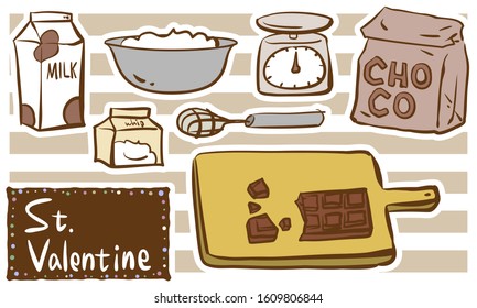 Valentine's Day Handmade Chocolate Material Series ~ With white frame ~ set