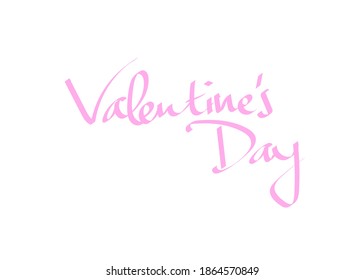 Valentine's Day. Handwriten and handrawn calligraphy. Vector typography for greetings card element.