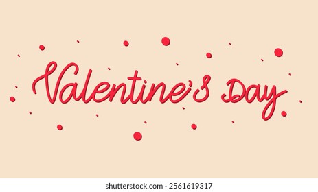 Valentine's Day handwritten calligraphy on background , Flat Modern design , illustration Vector EPS 10