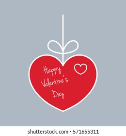 valentine's day hanging heart with love message