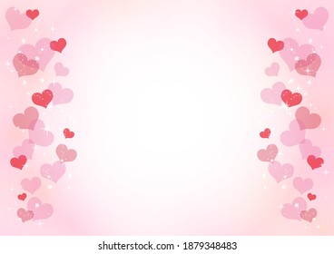 Valentine's day heart background illustration, frame