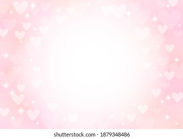 Valentine's day heart background illustration, frame