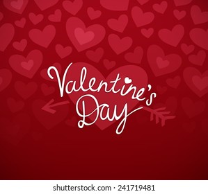 Valentine's day heart background with valentine's day message.
