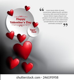 Valentine's day heart Background with Text. Vector Illustration