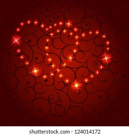 Valentines day heart background, vector illustration