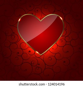 Valentines day heart background, vector illustration