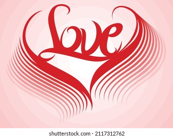 Valentine's Day Heart Background, Vector Illustration