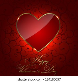 Valentines day heart backgroung, vector illustration
