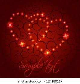 Valentines day heart backgroung, vector illustration