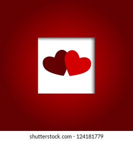 Valentines day heart backgroung, vector illustration