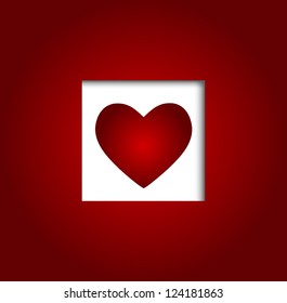 Valentines day heart backgroung, vector illustration