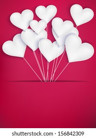 Valentines Day Heart Balloons on red Background. And also includes EPS 10 vector