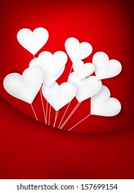 Valentines Day Heart Balloons on red Background. And also includes EPS 10 vector