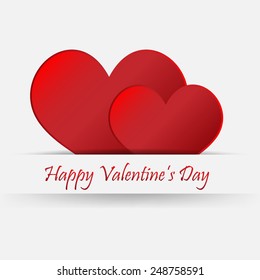 Valentines Day Heart Balloons on White Background