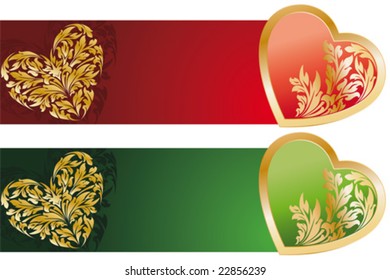 The Valentine's Day Heart banners in two color