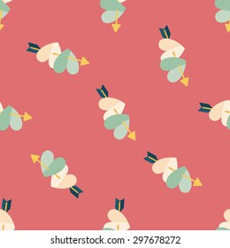 valentine's day heart bow and arrow flat icon,e seamless pattern background