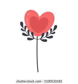Corazón de San Valentín con ramas. Ilustración del vector