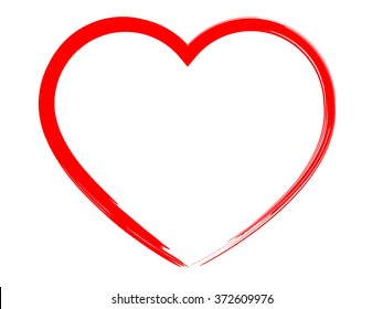 Vector Heart Shape Frame Brush Painting Stock Vector (royalty Free 