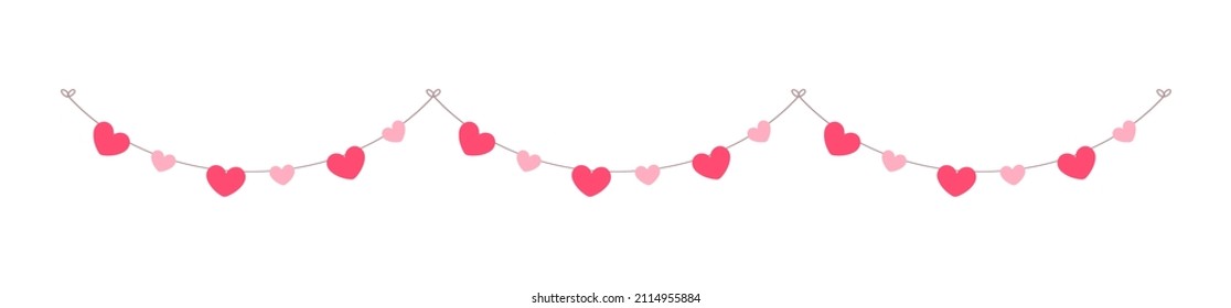 Valentine's Day heart bunting clipart vector illustration