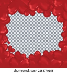 valentine's day heart card on red background Stock Illustration.
